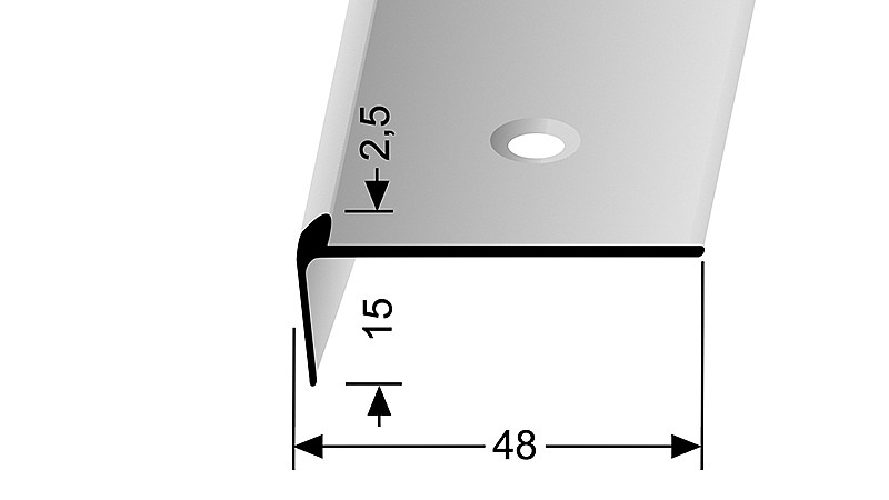 Schodový profil pro krytiny do 2,5 mm (šroubovací) | Küberit 859