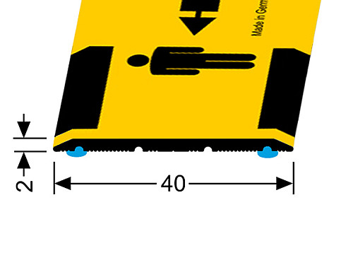 Přechodový profil 40 / 80 mm, plochý (samolepící) | diskrétní zóna | Küberit 441 D/SK