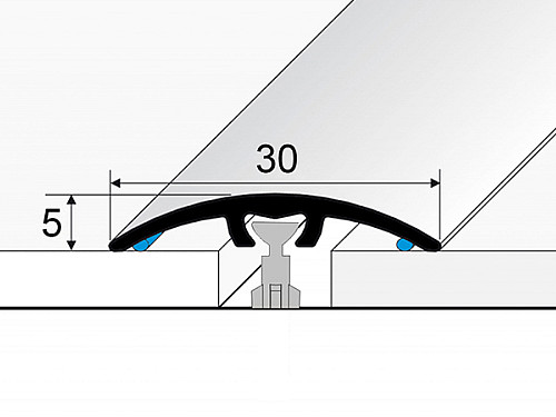 Přechodový profil 30 mm, oblý (samolepící narážecí) | nivelace 0 - 3 mm