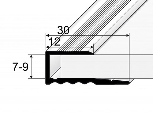 Ukončovací profil 12 mm pro krytiny od 7 do 9 mm (nevrtaný)