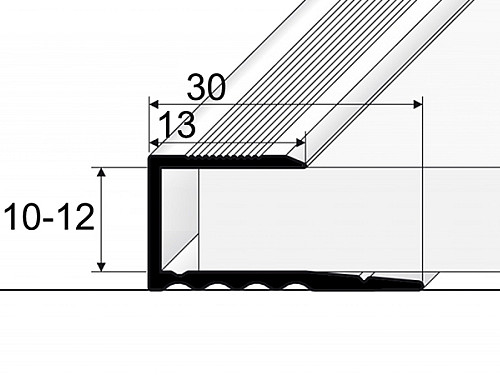 Ukončovací profil 13 mm pro krytiny od 10 do 12 mm (nevrtaný)