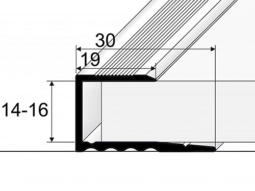 Ukončovací profil 19 mm pro krytiny od 14 do 16 mm (nevrtaný)