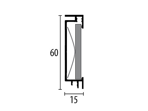 Soklový profil 60 mm pro vložení proužku podlahy (lepený) | Küberit 950