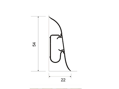 Soklový profil PREXA 54 mm (narážecí)