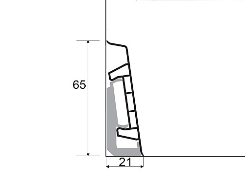 Soklový profil ASPRO Q 65 mm (narážecí)